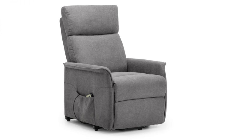 Julian Bowen Helena Rise And Recliner Charcoal Fabric From Side-Better Bed Company 