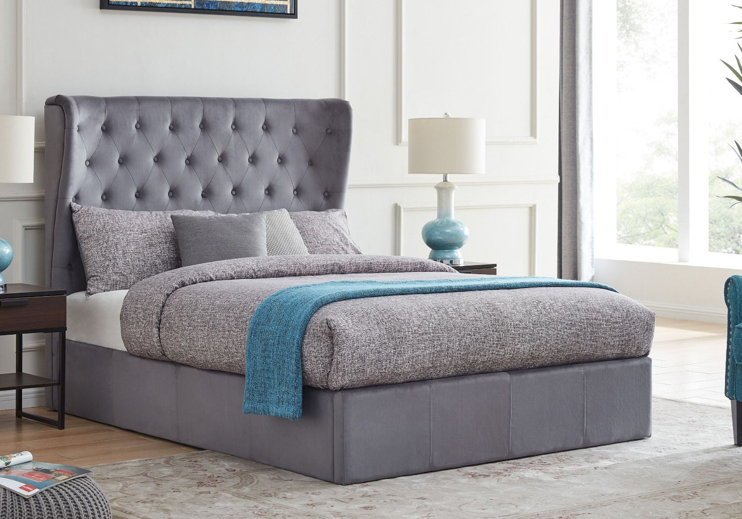 Flintshire Furniture Holway Grey Fabric Ottoman Bed