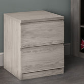 Julian Bowen Jupiter 2 Draw Bed Side Table Grey Oak