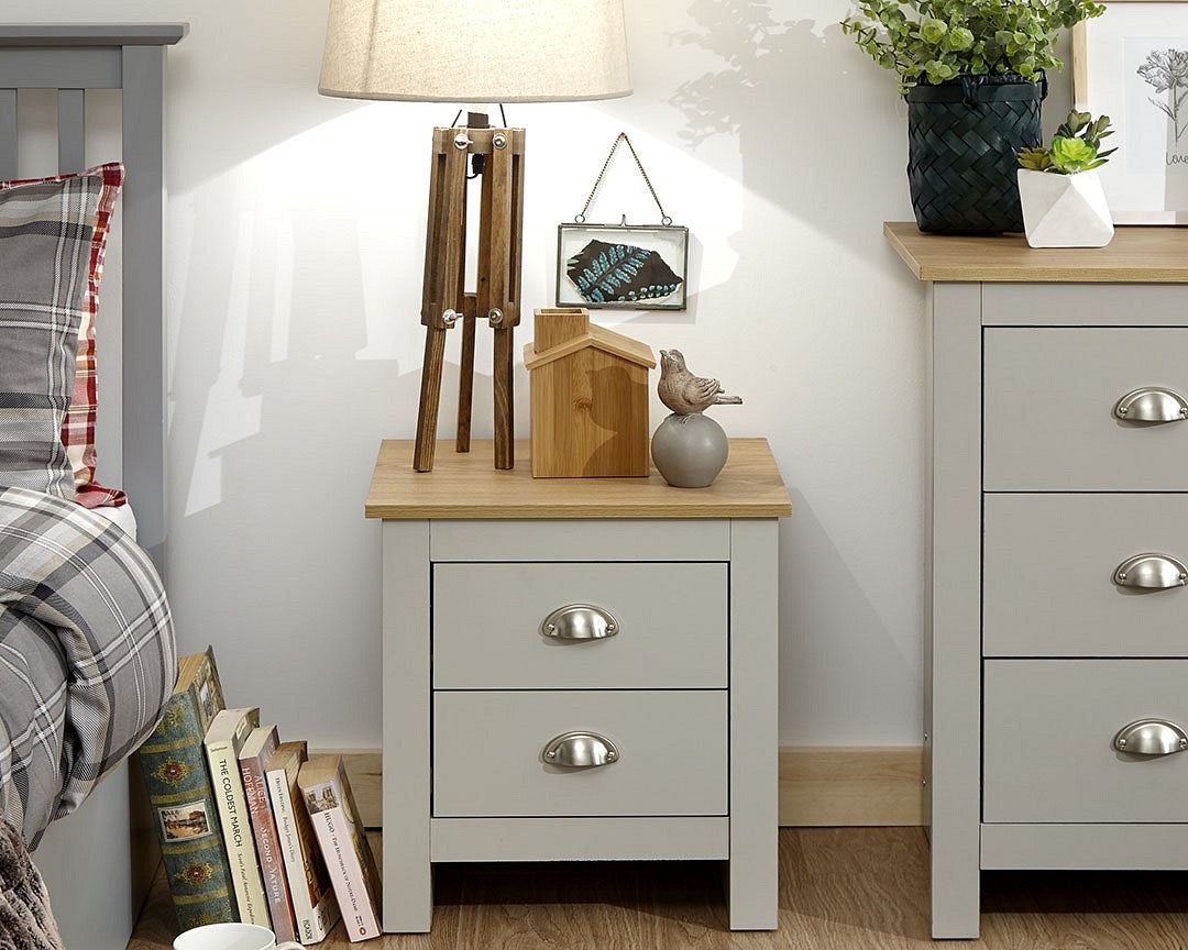 GFW Lancaster 2 Drawer Bedside