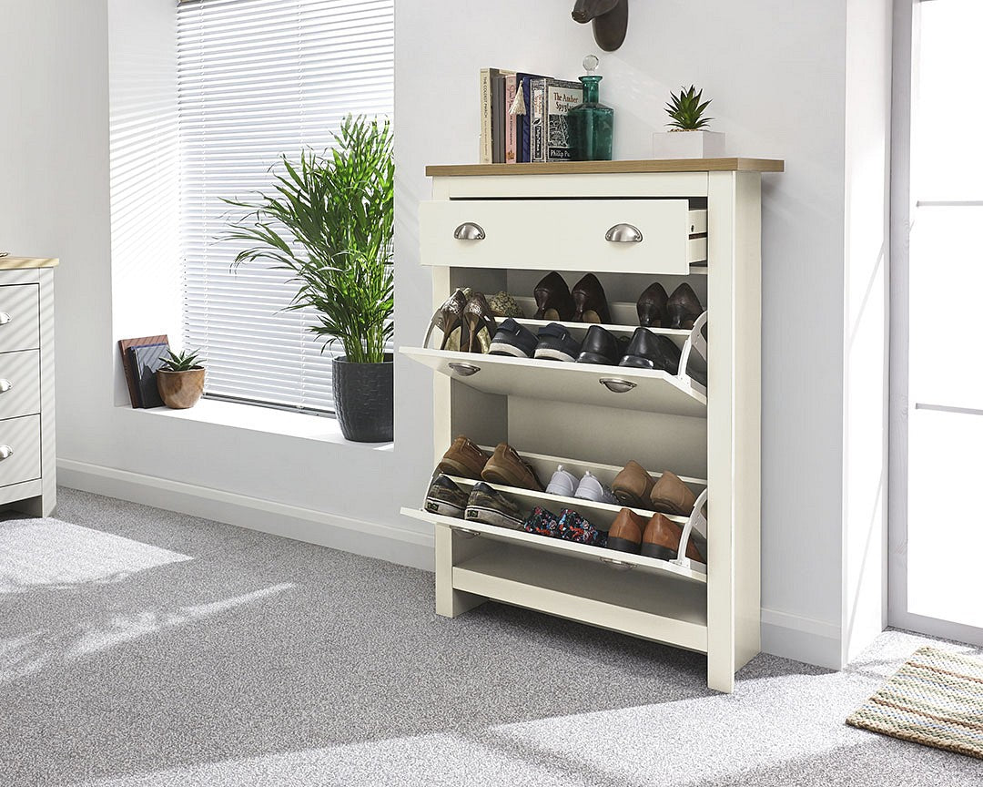 GFW Lancaster 2 Door 1 Drawer Shoe Cabinet