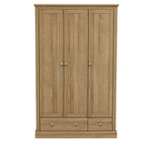 LPD Furniture Devon Oak 3 Door 2 Drawer Wardrobe