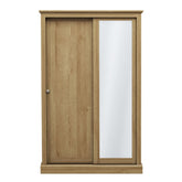LPD Furniture Devon Oak 2 Door Sliding Mirror Wardrobe