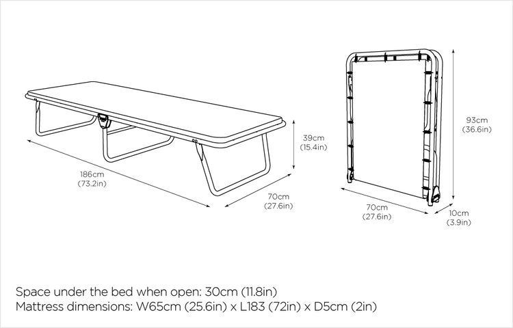 Jay-Be Value Folding Bed with Memory e-Fibre Mattress