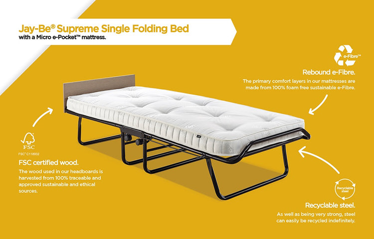 Jay-Be Supreme Automatic Folding Bed with Micro e-Pocket Sprung Mattress