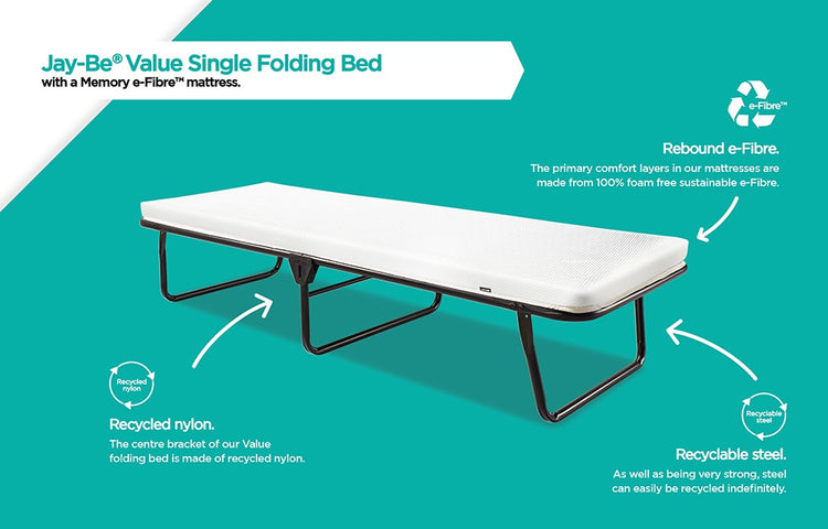 Jay-Be Value Folding Bed with Memory e-Fibre Mattress
