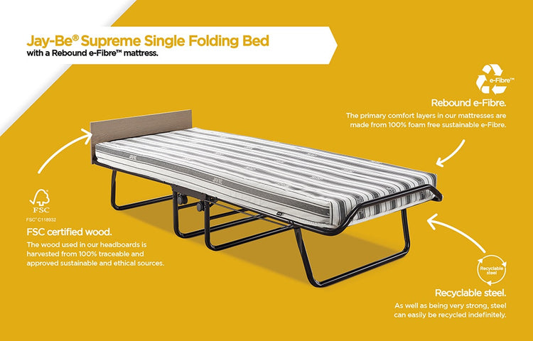 Jay-Be Supreme Automatic Folding Bed with Rebound e-Fibre Mattress