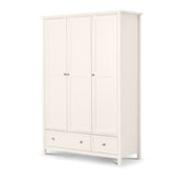 Julian Bowen Maine 3 Door Combination Wardrobe Surf White