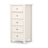 Julian Bowen Maine 5 Drawer Tall Chest Surf White