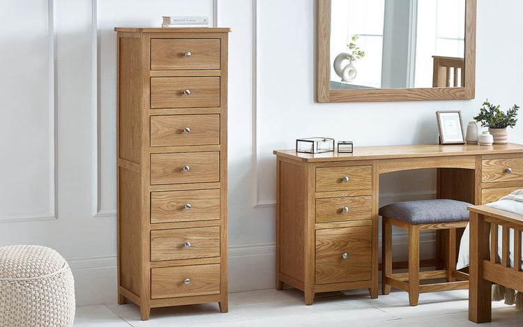 Julian Bowen Mallory 7 Drawer Narrow Chest-Better Bed Company