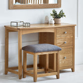 Julian Bowen Mallory Single Pedestal Dressing Table + Stool Set-Better Bed Company