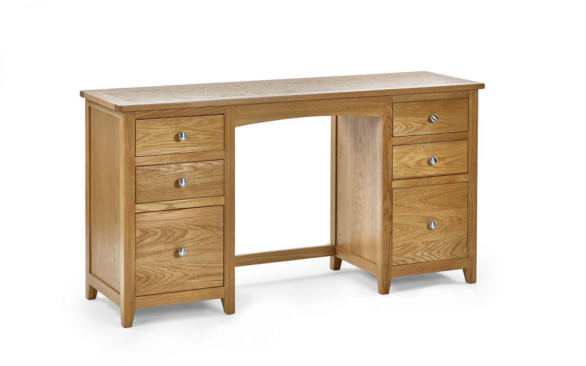 Julian Bowen Mallory Twin Pedestal Dressing Table + Stool Set With Out Stool-Better Bed Company