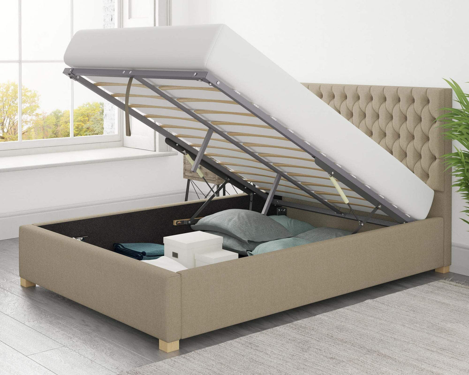 Better Nighty Night Beige Natural Ottoman Bed