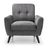 Julian Bowen Monza Chair Grey Velvet-Better Bed Company 