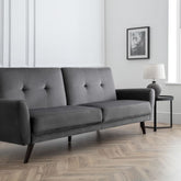 Julian Bowen Monza Sofa Bed Grey Velvet-Better Bed Company