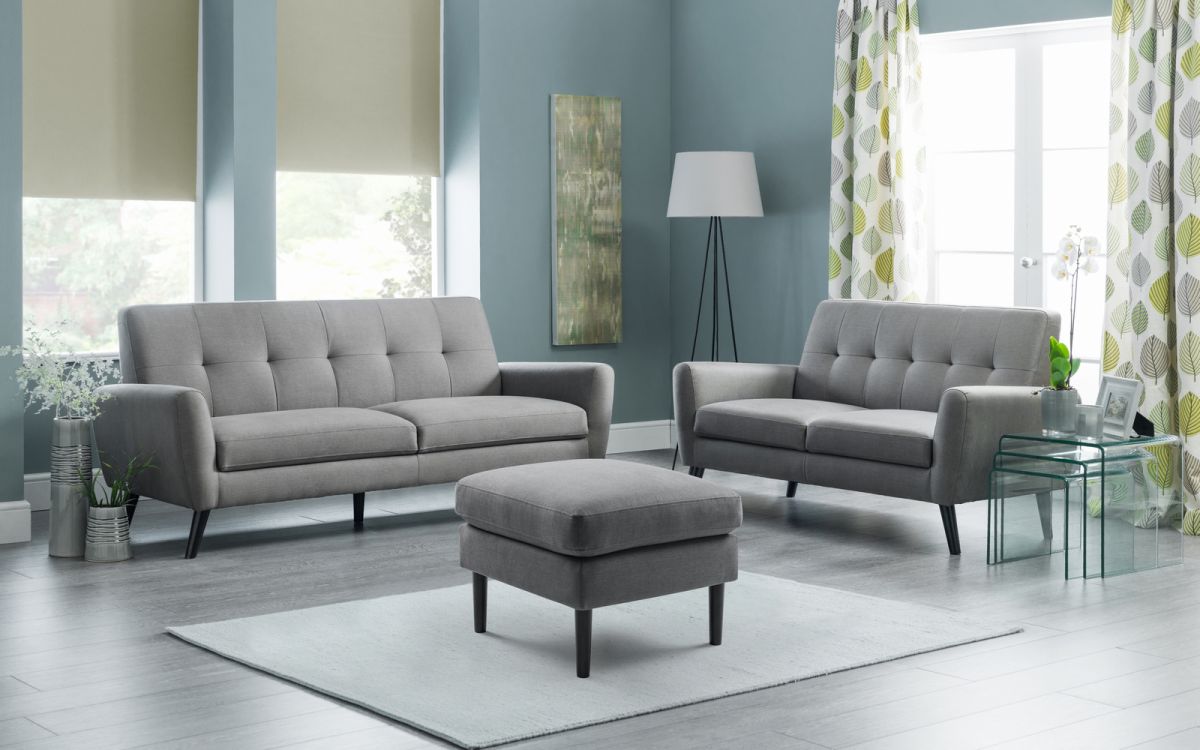 Julian Bowen Monza Ottoman Grey With Sofa Set-Better Bed Company 