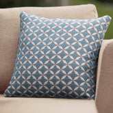 Maze Fabric Scatter Cushion 43x43cm (Pack of 2) / Mosaic Blue-Better Bed Company