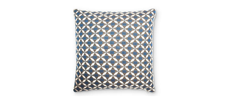 Maze Rattan Pair Fabric Scatter Cushions Mosaic Blue