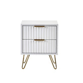 Julian Bowen Murano 2 Drawer Bedside - Matte White-Better Bed Company