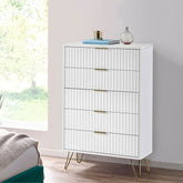 Julian Bowen Murano 5 Drawer Chest - Matte White