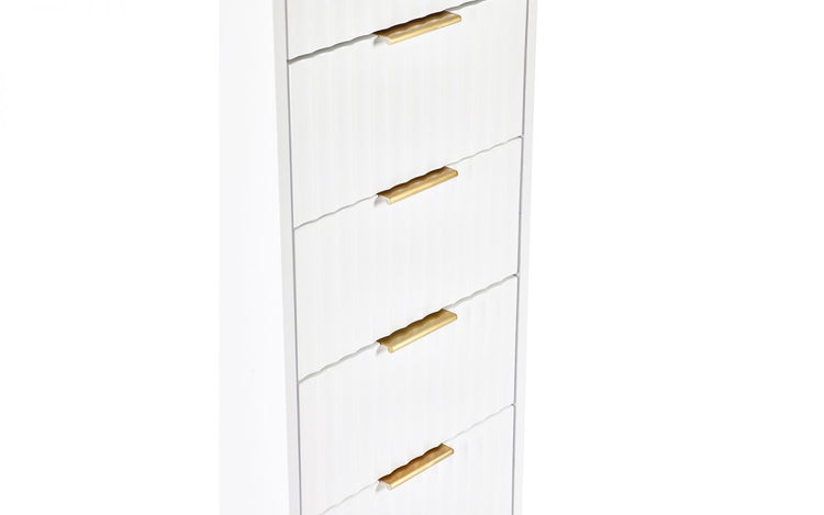 Julian Bowen Murano 5 Drawer Tallboy - Matte White