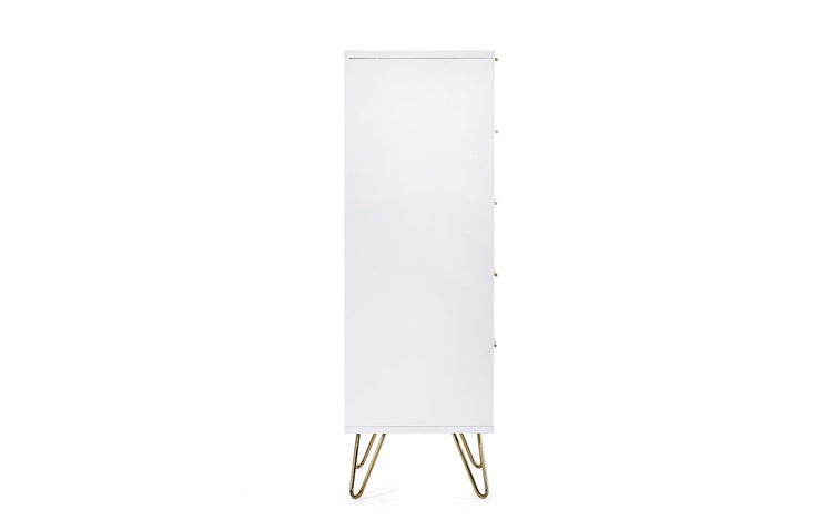 Julian Bowen Murano 5 Drawer Tallboy - Matte White