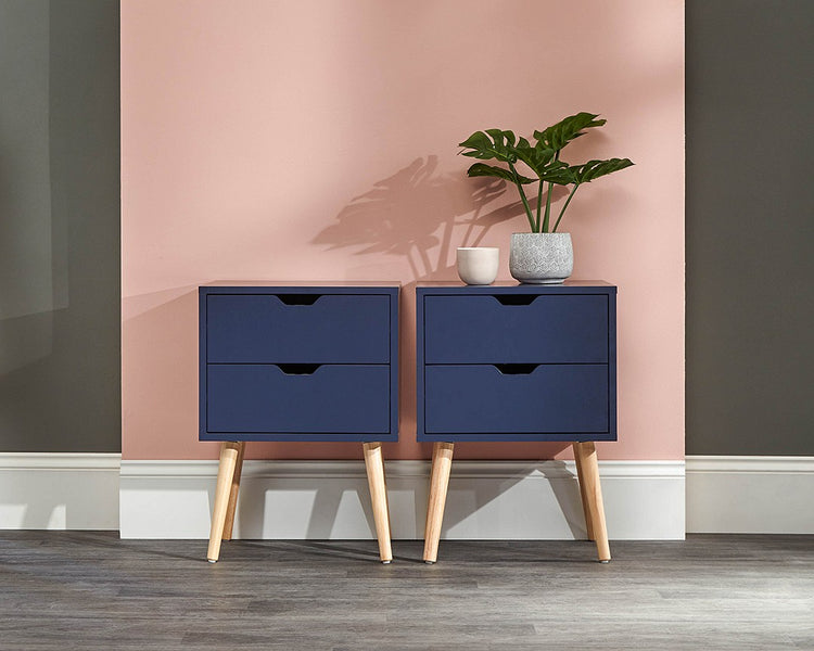 GFW Nyborg 2 Drawer Bedside Blue-Better Bed Company 