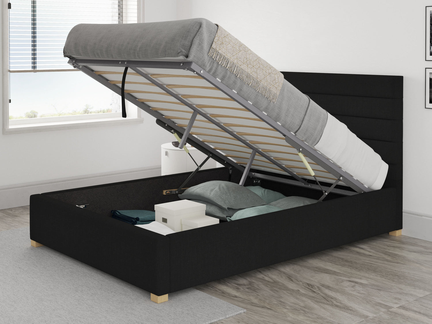 Better Night Time Weave Ebony Ottoman Bed