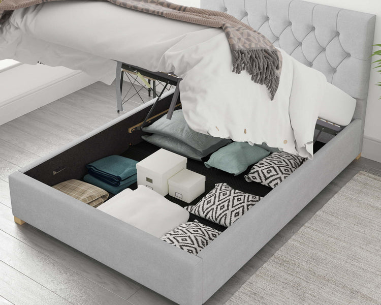 Better Finchen Silver Ottoman Bed