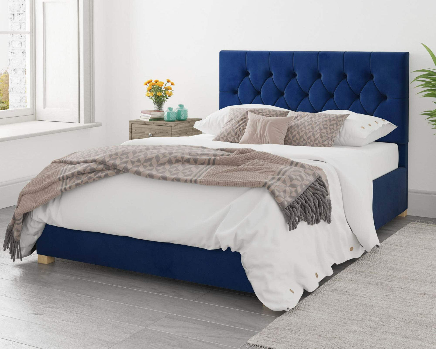 Better Finchen Blue Ottoman Bed