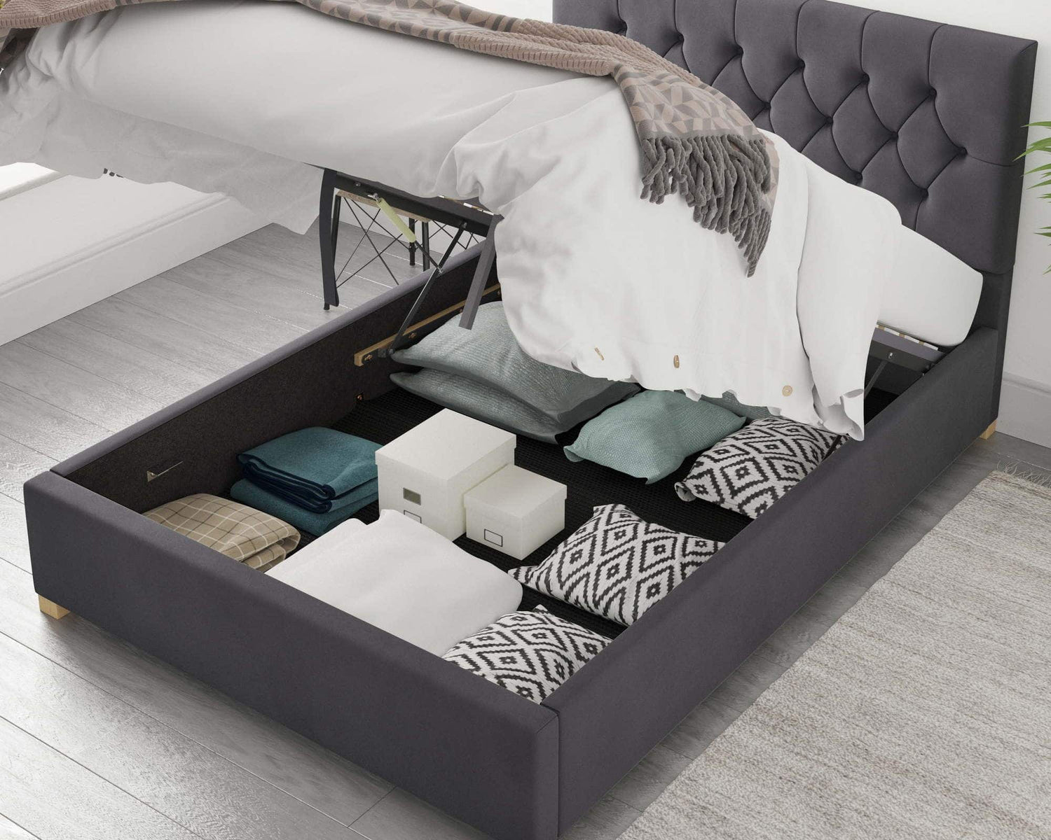 Better Finchen Steel Ottoman Bed