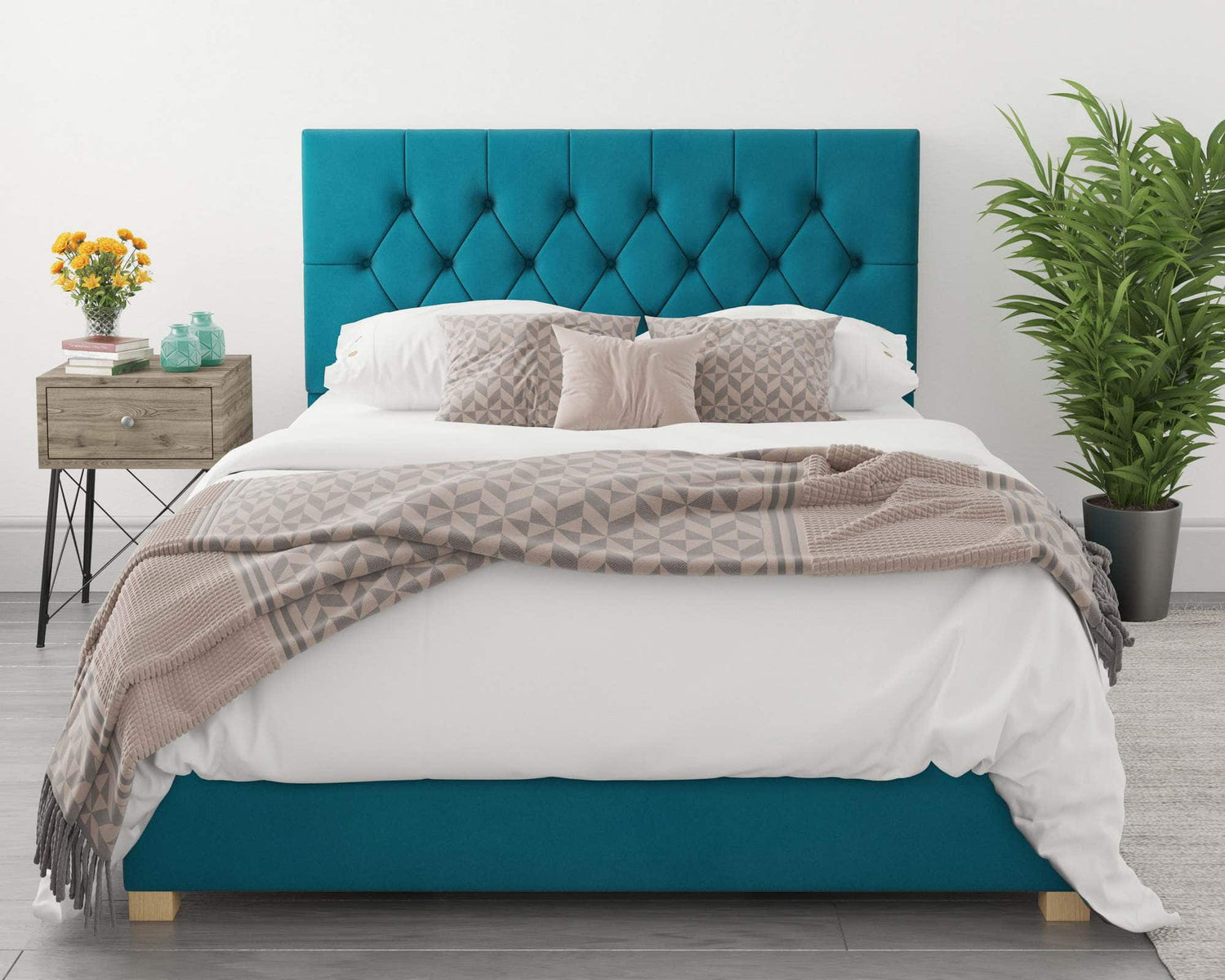 Better Finchen Teal Green Ottoman Bed