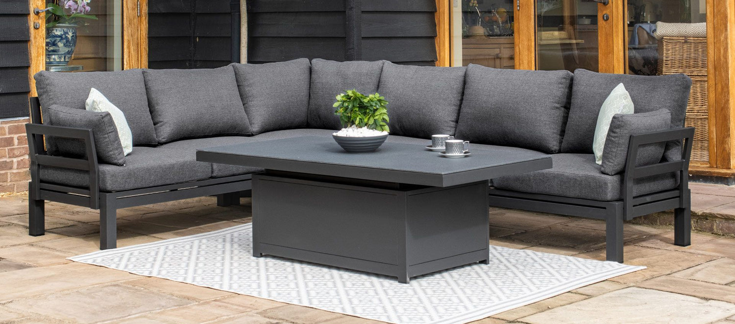 Maze Rattan Oslo Corner Group with Rising Table