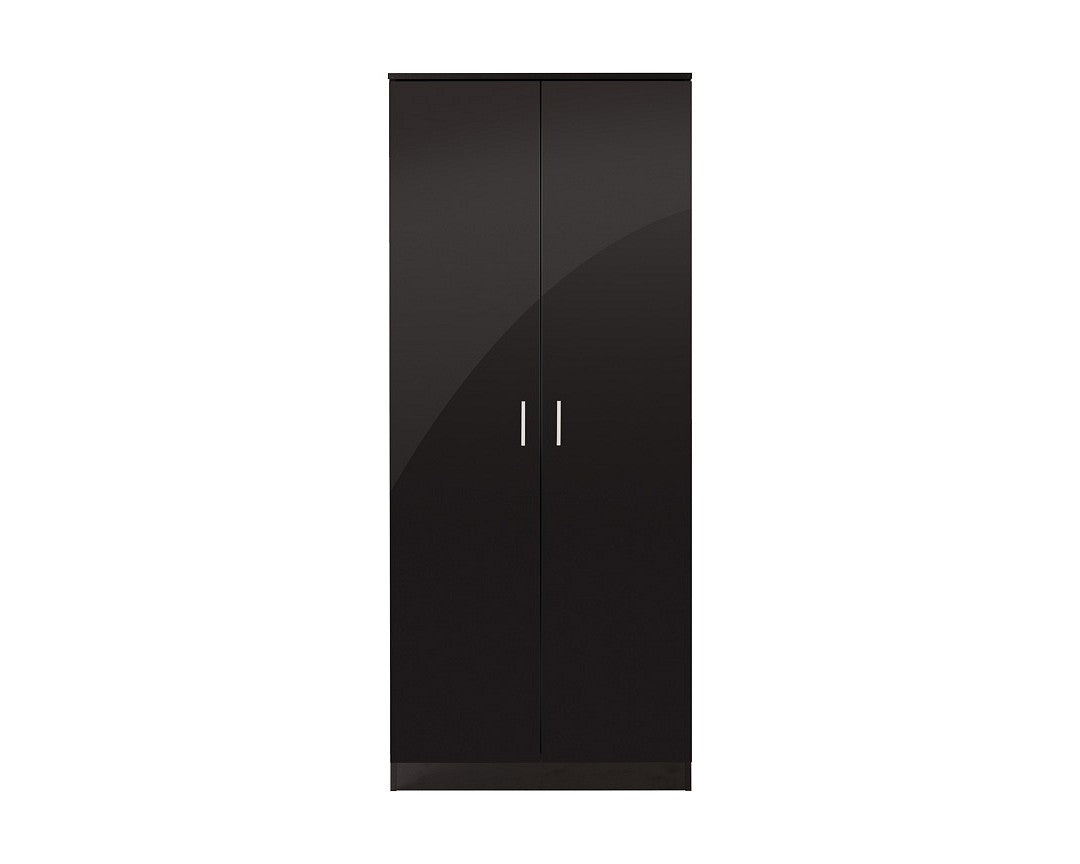 GFW Ottawa 2 Door Wardrobe Black Oak-Better Bed Company 