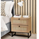 Julian Bowen Padstow 2 Drawer Bedside Table - Oak