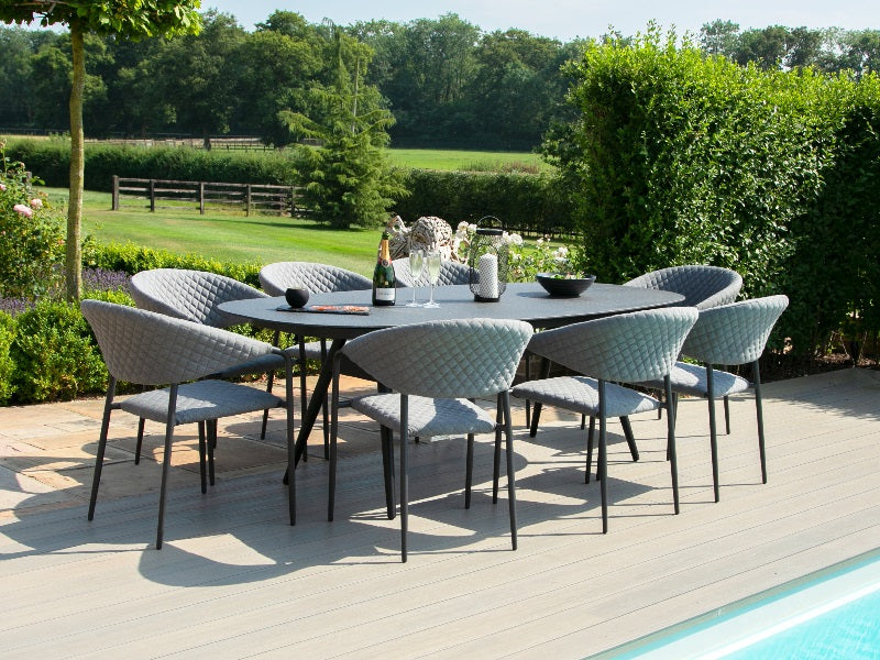 Maze Rattan Pebble 8 Seat Oval Dining Set