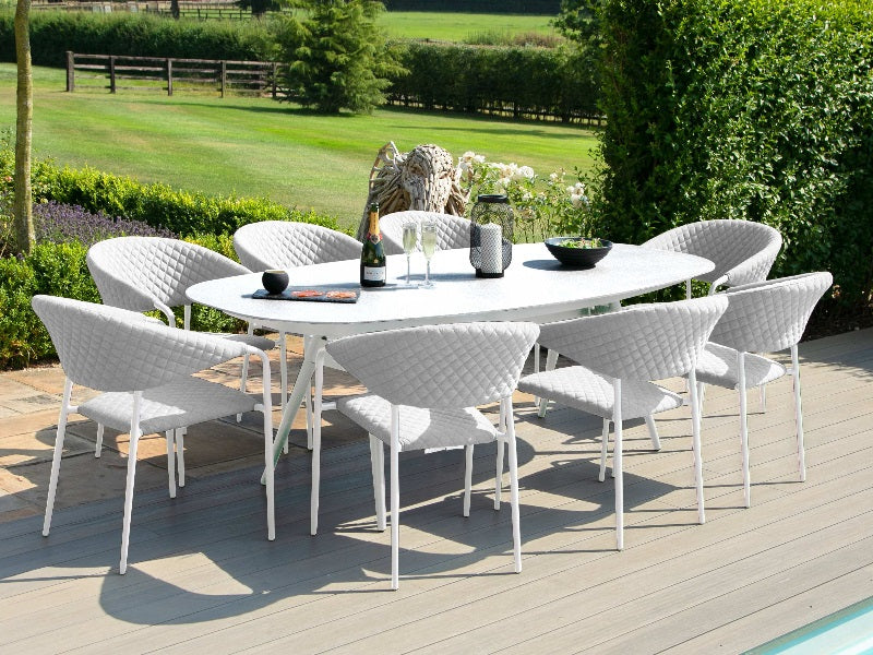 Maze Rattan Pebble 8 Seat Oval Dining Set