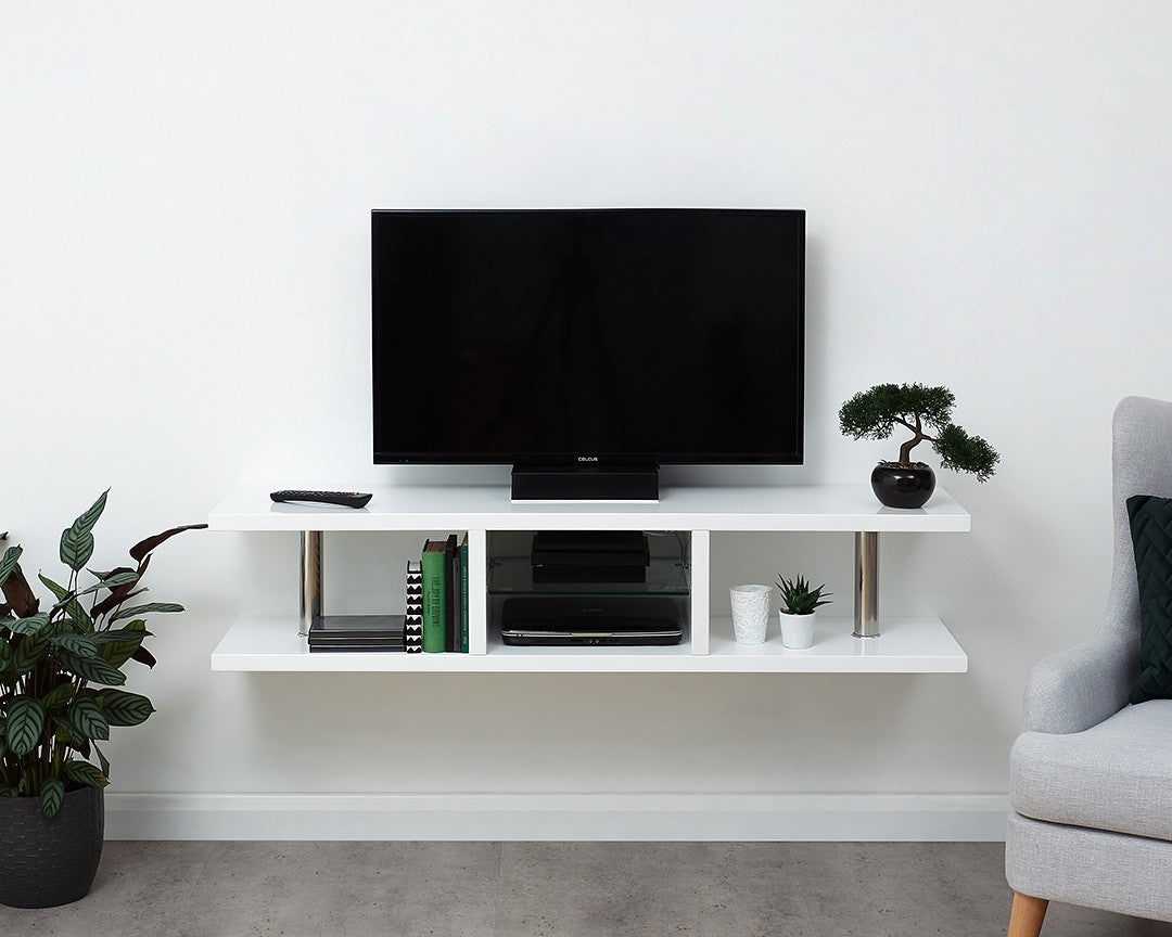 GFW Polar High Gloss Wall Mounted LED Display TV Unit