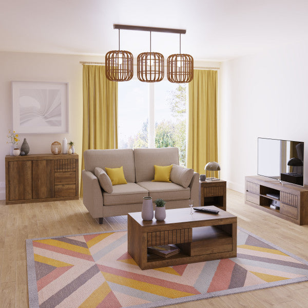 GFW Cartmel Coffee Table Knotty Oak Furniture Set-Better Bed Company