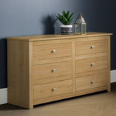 Julian Bowen Radley 6 Drawer Chest In Waxed Pine