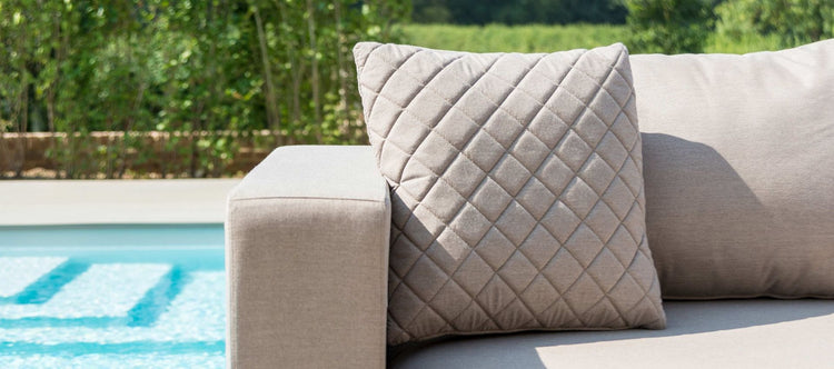 Maze Rattan Pair Fabric Scatter Cushions Taupe
