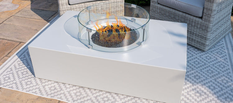 Maze Rattan Rectangular Gas Fire Pit