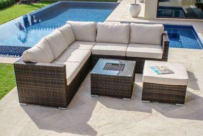 Maze Rattan London Corner Group With Ice Bucket
