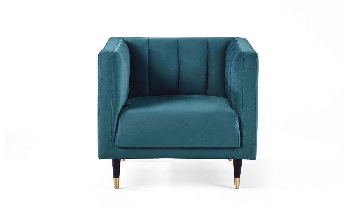 Julian Bowen Salma Scalloped Back Chair Teal From Front-Better Bed Company