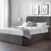 Julian Bowen Sanderson Diamond Quilted Velvet Ottoman Bed-Better Bed Company