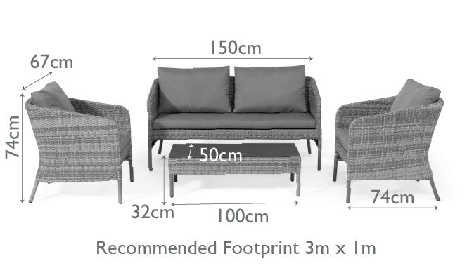 Maze Rattan Santorini 2 Seat Sofa Set