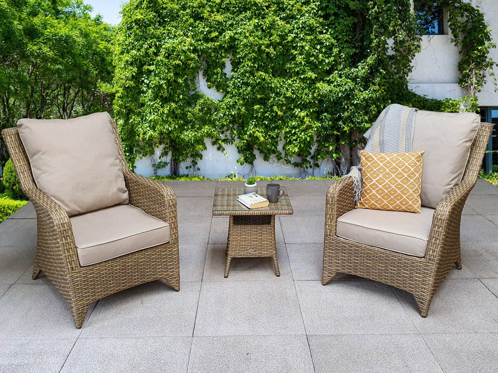 Signature Weave Sarah High Back 3 Piece Lounge Set With Table