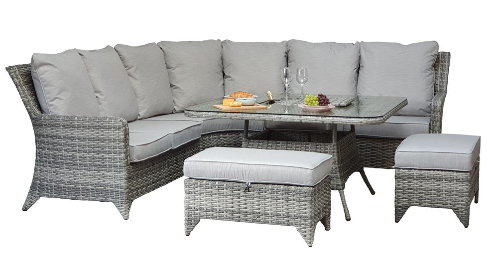 Signature Weave Sarah Grey Corner Dining With Ice Bucket