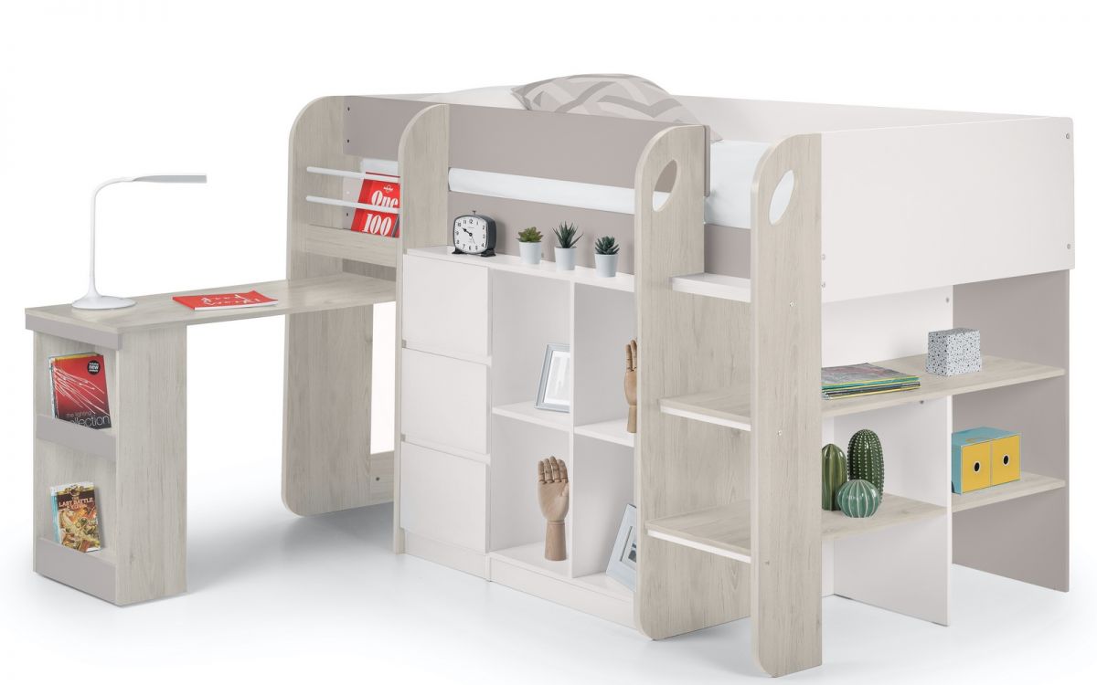 Julian Bowen Saturn Midsleeper Taupe With Desk Out-Better Bed Company 