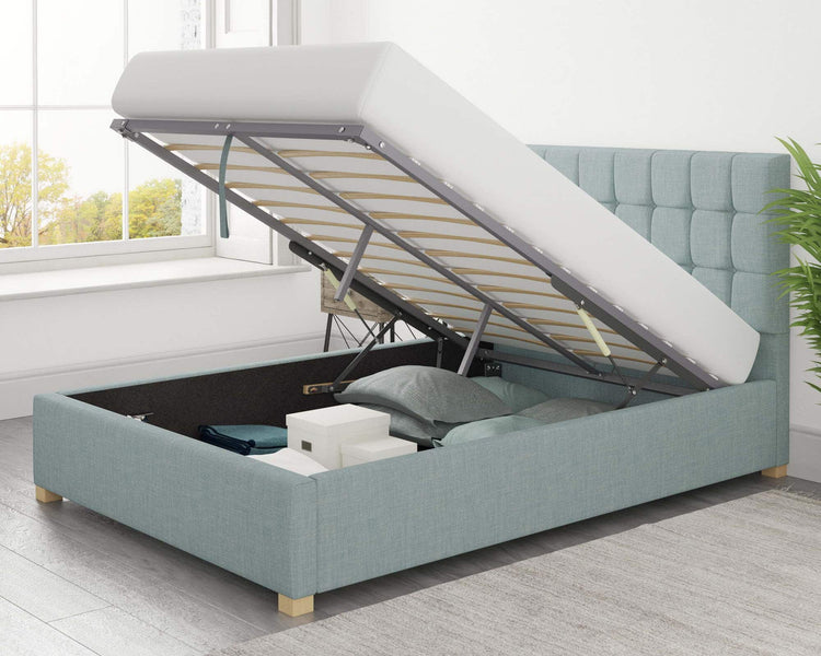 Better Cheshire Sky Blue Ottoman Bed